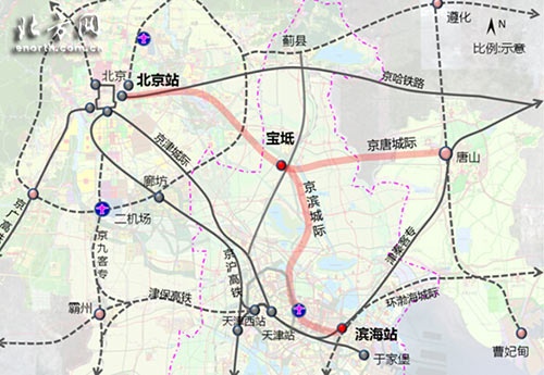 京滨城铁前期规划发布 北京至滨海直达约1小时