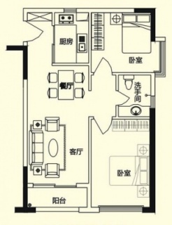 商务公寓标准层B户型