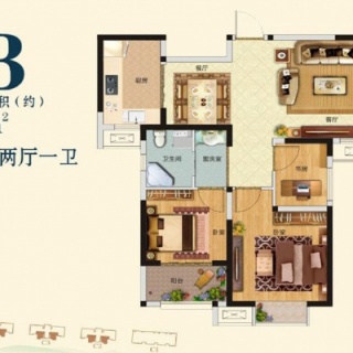 3室2厅1卫高层B户型