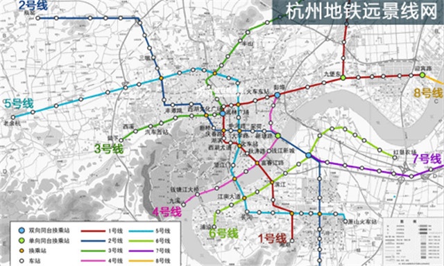 杭州未来地铁规划布局图(图片来源网络)