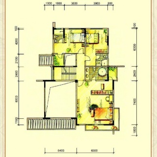 二期独栋别墅V4户型二层平面图