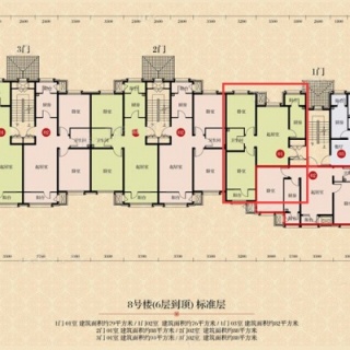 洋房8号楼标准层79平米户型