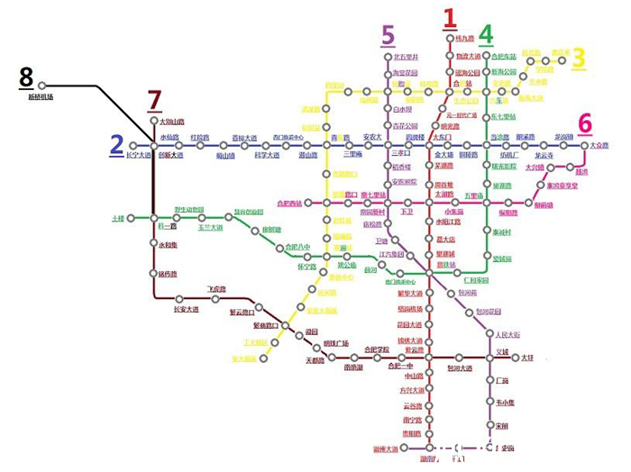 合肥地铁线路图