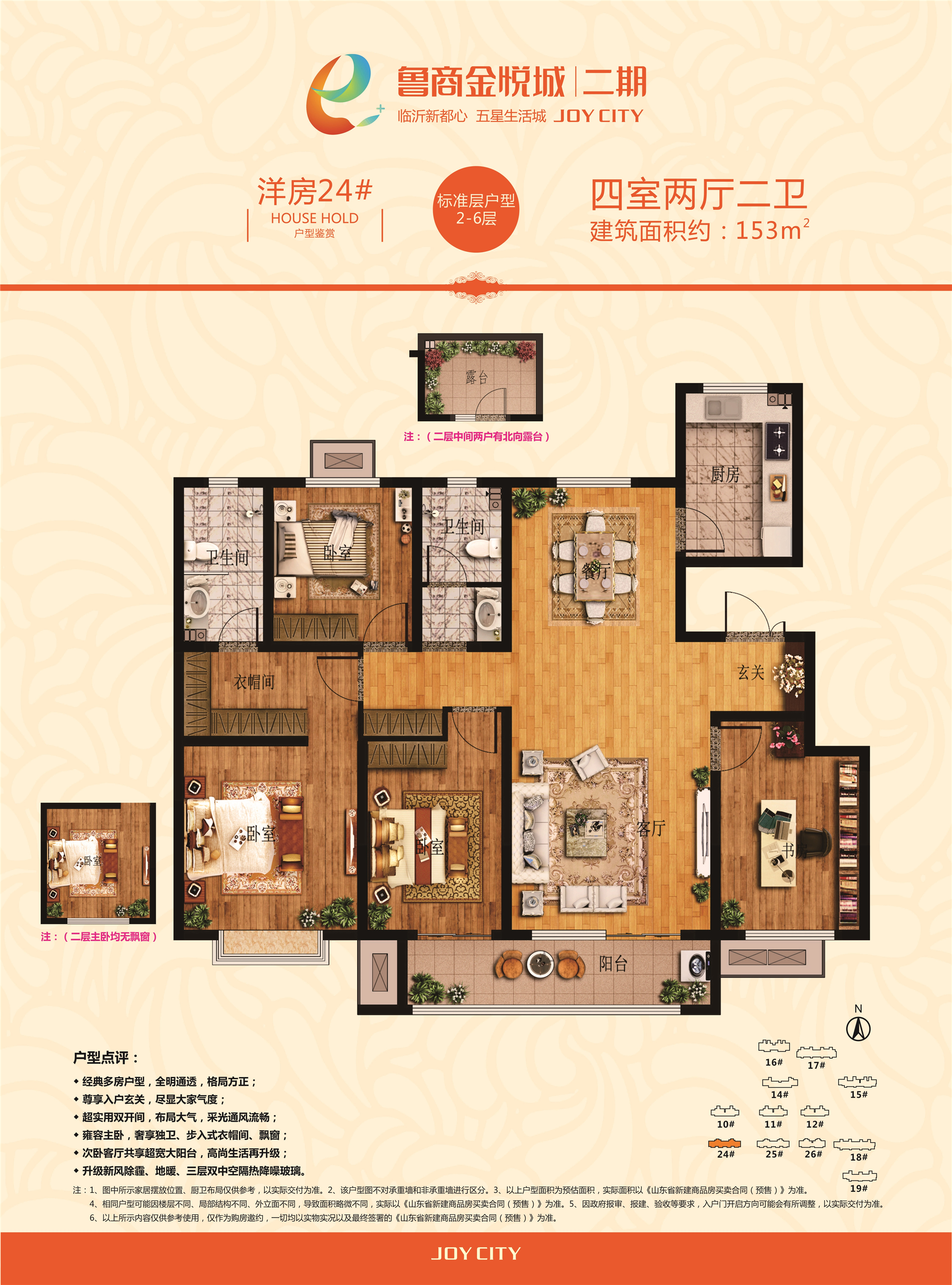 鲁商金悦城  洋房-24#标准层2-6户型