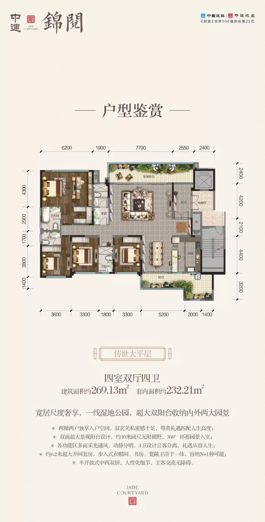 售楼处咨询电话:4008185005转54081 中建·锦阅在售大平层 9650元㎡