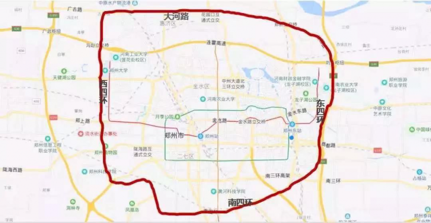 郑州四环示意图