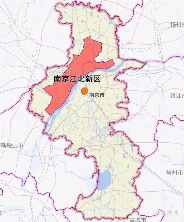 江北新区包括浦口区,六合区和栖霞区八卦洲街道,覆盖南京高新区,南京