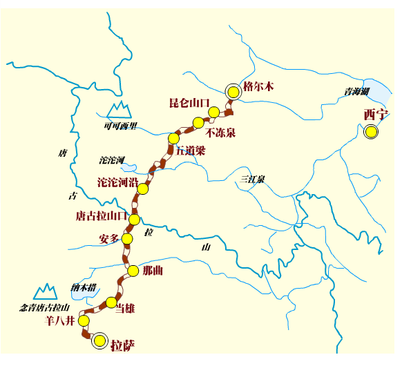 青藏线路线图详情图片