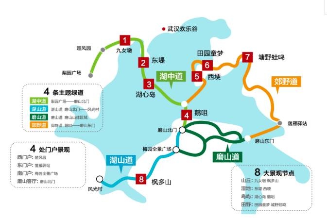 东湖绿道观光车路线图图片