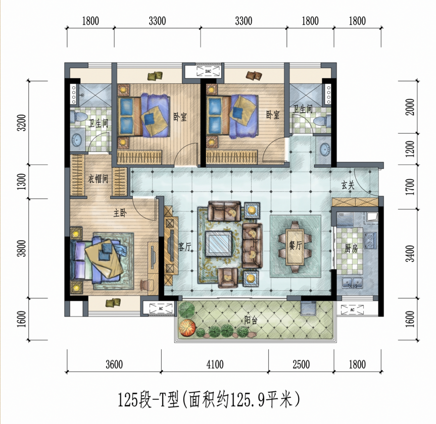 保利远洋领秀山洋房1259平户型户型图