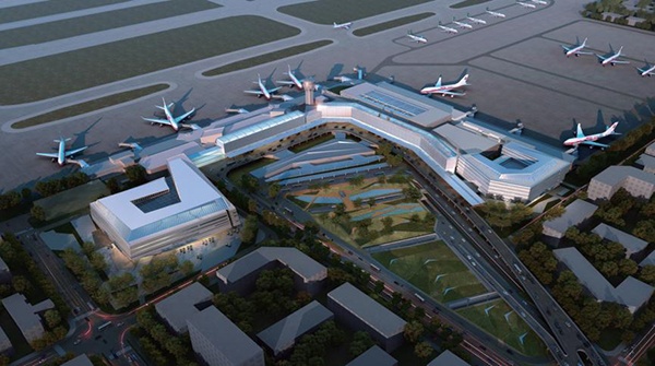 图 3 上海虹桥机场t1航站楼图 4 虹桥t1航站楼伞形柱上采光天窗设计