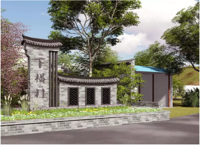 口:提升以丰富植物色彩与增加下层植被为主,并在植物外侧增加特色青砖