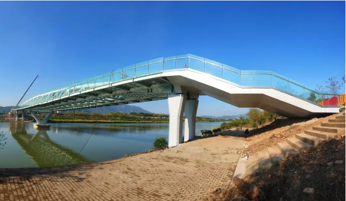 黄岩橘叶形状的人行景观桥,萌萌哒 明天开通!